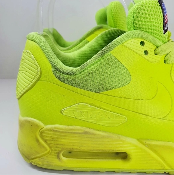 Nike Air Max 90 trainers Hyperfuse yellow USA Independence Day Volt Size 3 36 - Picture 7 of 9